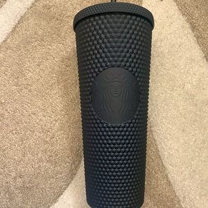 Matte black Starbucks cup